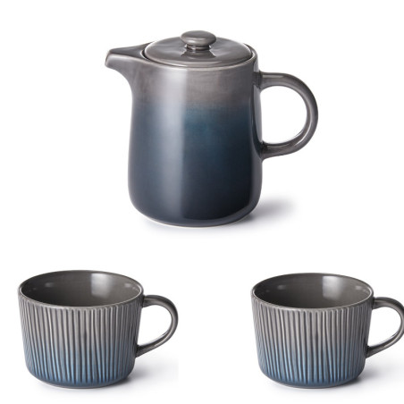 Set Nolan in Porcellana con Teiera 750 ml + 2 Tazzine da 250 ml