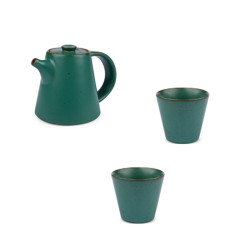 Set teiera petrolio + 2 cup in ceramica