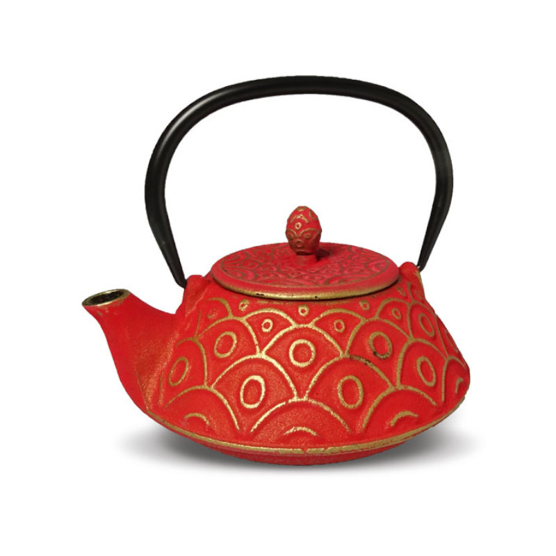 Teiera in Ghisa Benxi – Rosso/Oro 0,8 L