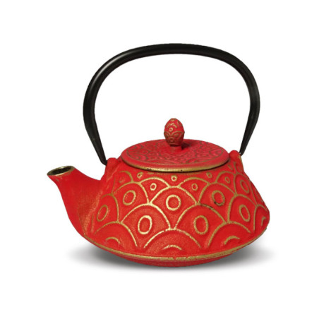 Teiera in Ghisa Benxi – Rosso/Oro 0,8 L
