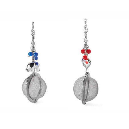 Colino da Tè in Acciaio con Charm – Elefante o Cuore