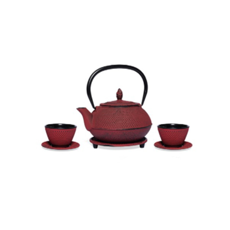 Set Teiera in Ghisa Arare con 2 Tazze e Sottoteiera – 0,9 L