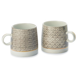 Tazza Adia in Ceramica con Dettagli Dorati – 300 ml