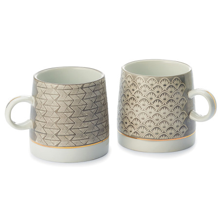 Tazza Adia in Ceramica con Dettagli Dorati – 300 ml