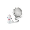 Colino da Tè in Acciaio con Charm Gattino Bianco – 5 cm
