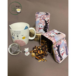 Colino da Tè in Acciaio con Charm Gattino Bianco – 5 cm