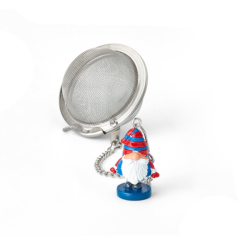 Colino da Tè in Acciaio con Charm Gnomo Natalizio – 5 cm