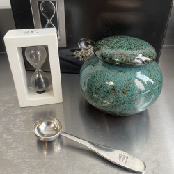 Premium Set da Tè con Clessidra, Barattolo Salva Freschezza e Cucchiaino Dosatore