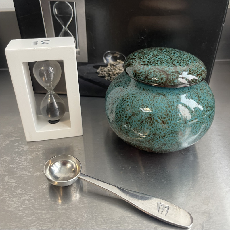 Premium Set da Tè con Clessidra, Barattolo Salva Freschezza e Cucchiaino Dosatore