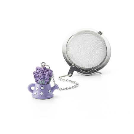 Colino da Tè con Accessorio Lavanda – Acciaio Inox con Catenella
